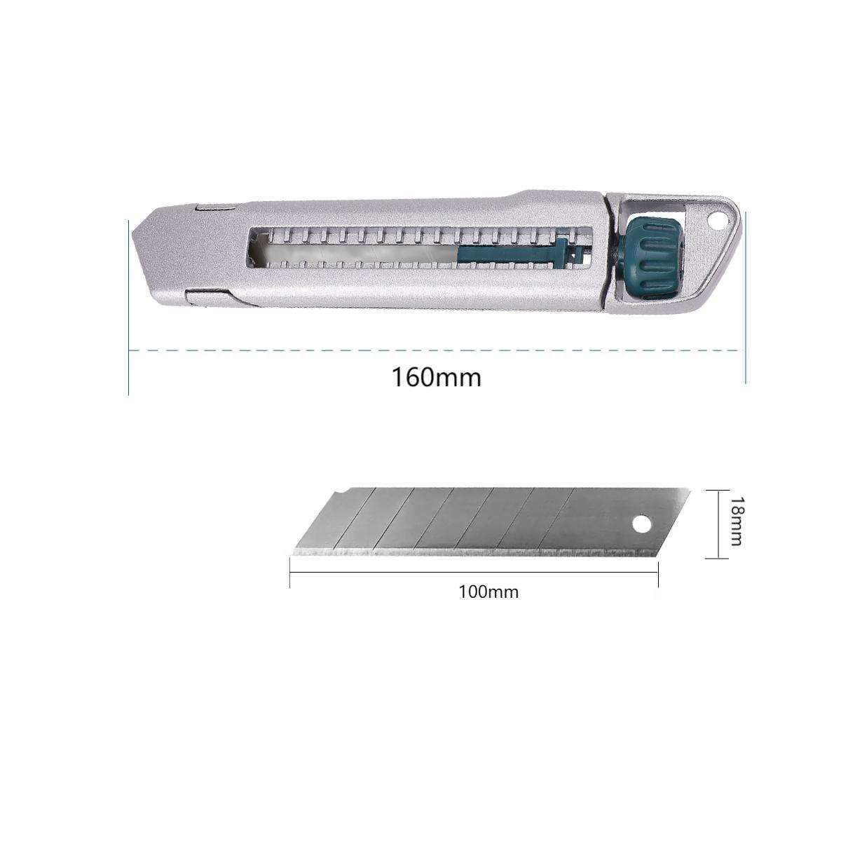 High Quality Easy Cut Snap-Off Safety Cutter Durable Metal Utility Knife with 18mm snap off Blade