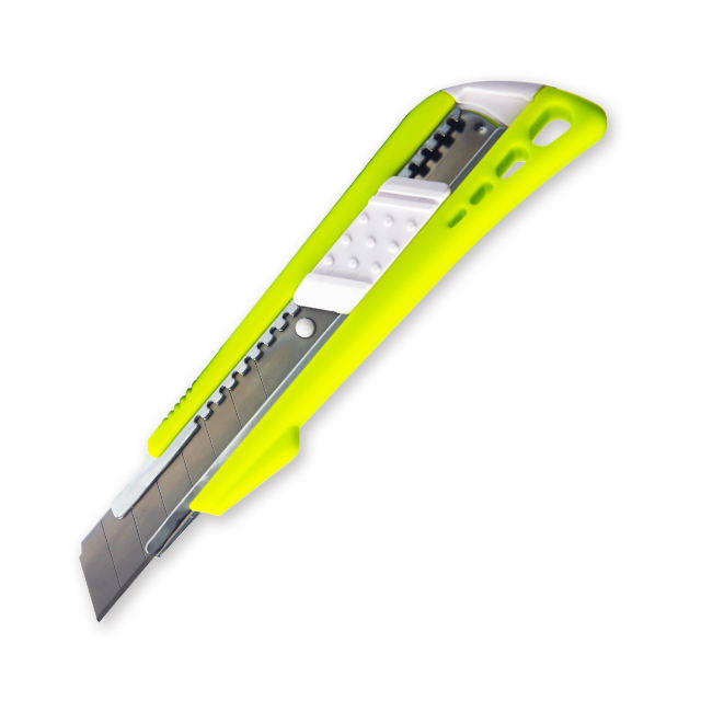 Factory supply 18mm Snap-off plastic box cutter ABS handle snap off blade utility paper knife
