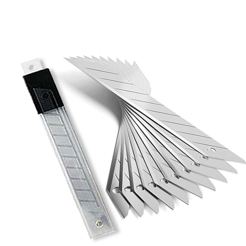 Retractable Knife 9MM Carbon Steel Cutting Spare Blades 30 Degree Box Cutter Snap Knife Blade