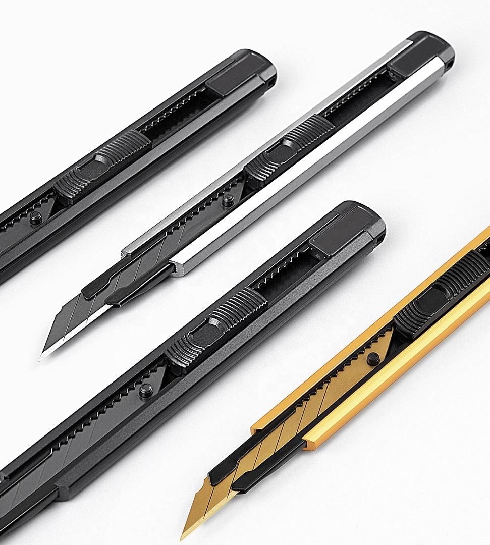 High Carbon Steel Sharp Retractable Blade Aluminum Alloy Multifunction Box Cutter Utility Knife