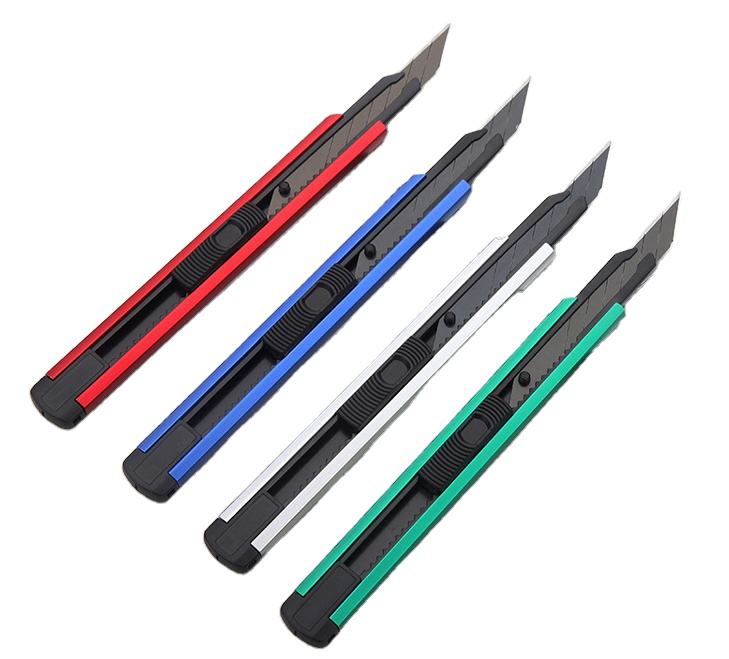 9mm Aluminum Alloy Cutter Knife Utility Knives with Black Snap off Blade