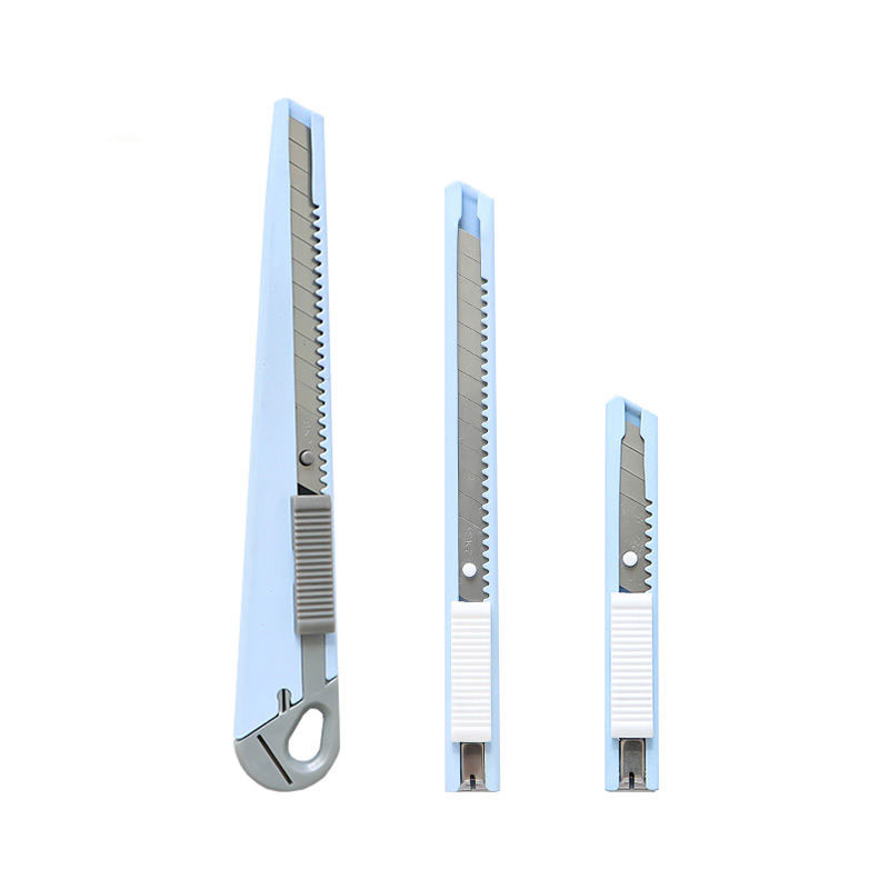 Heavy Duty Stainless Steel Handle Retractable Knives 9mm Snap off Blade Paper Slitting Box Cutter Utility Knife